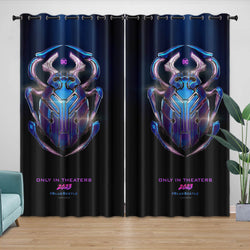 Blue Beetle Curtains Pattern Blackout Window Drapes (Online Order Only)