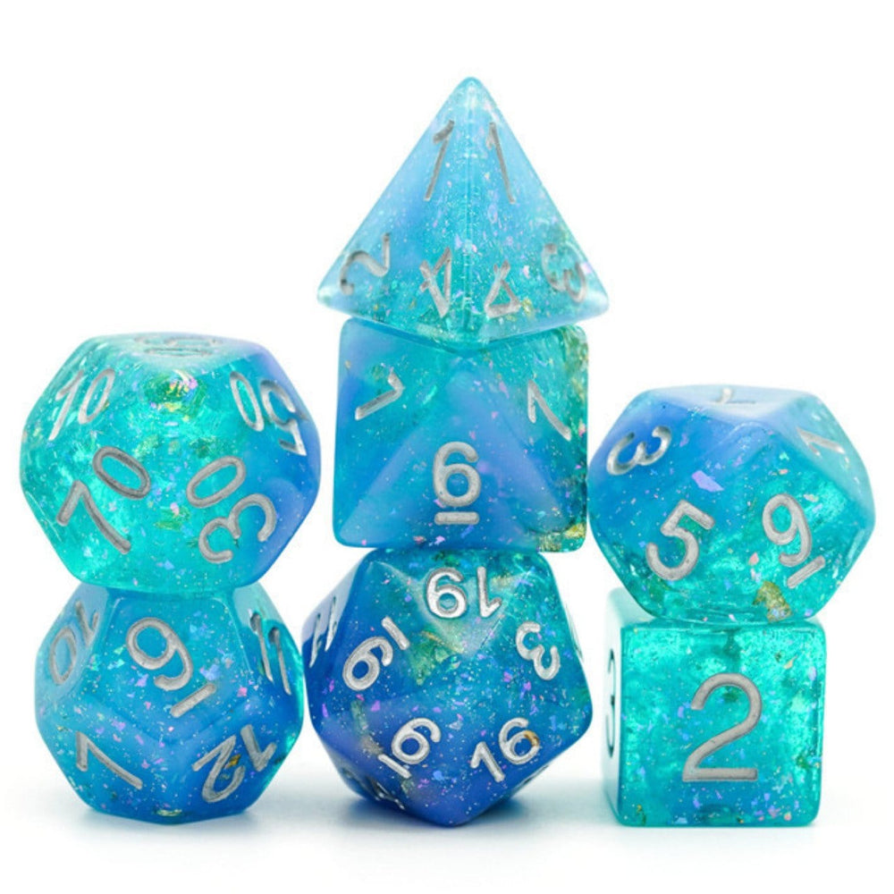 Blue & Green Seabed Treasure RPG Dice Set (ONLINE ORDER ONLY)