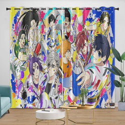 Blue Lock Curtains Blackout Window Drapes Room Decoration (Online Order Only)