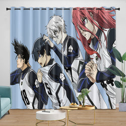Blue Lock Curtains Blackout Window Drapes Room Decoration (Online Order Only)