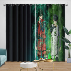 Blue Lock Curtains Blackout Window Drapes Room Decoration (Online Order Only)