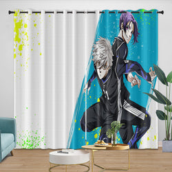 Blue Lock Curtains Blackout Window Drapes Room Decoration (Online Order Only)