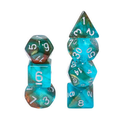 Glow in the Dark Blue Nebula RPG Dice Set (ONLINE ORDER ONLY)