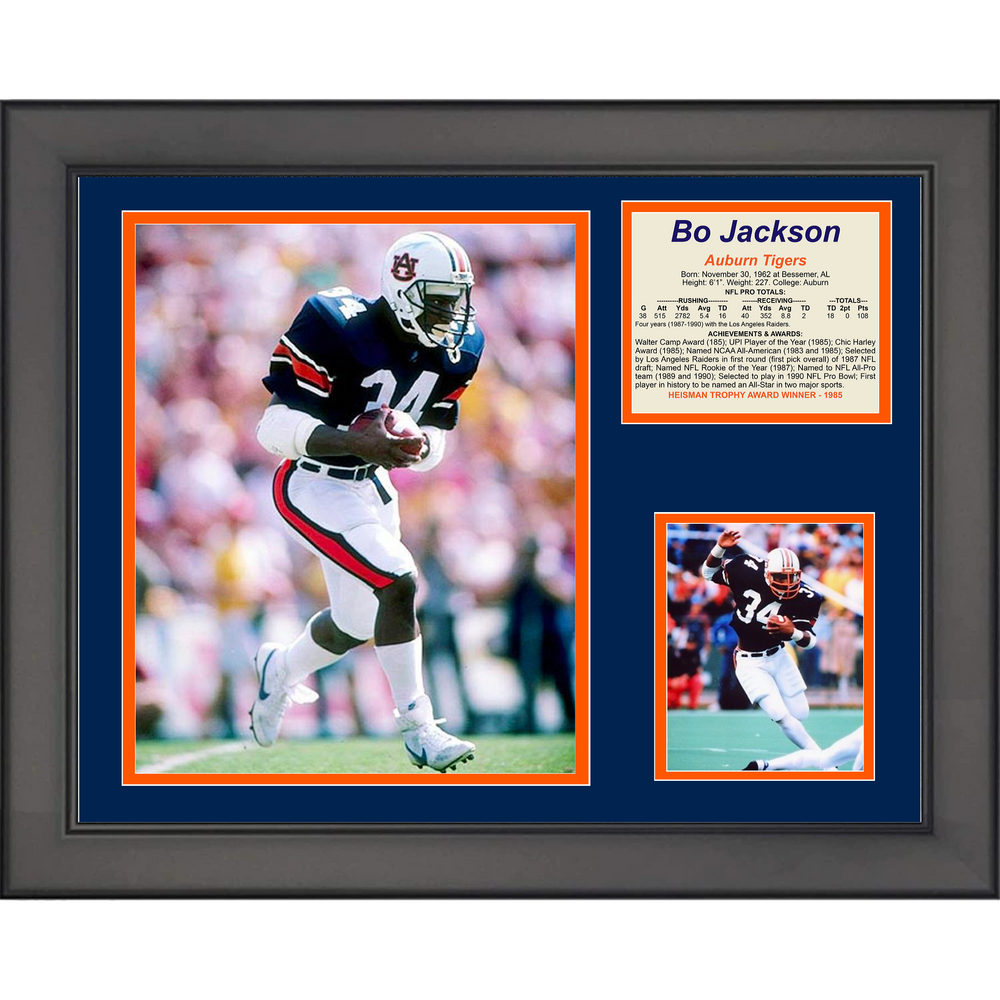Framed Bo Jackson Auburn Tiger 11"x14" College Football Three Photo Collage (ONLINE ORDER ONLY)