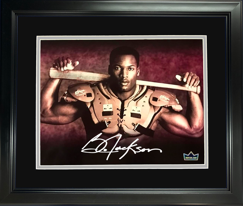 Framed Bo Jackson Facsimile Laser Engraved Signature Auto 11"x14" Football Baseball Photo HOFSM Holo (ONLINE ORDER ONLY)