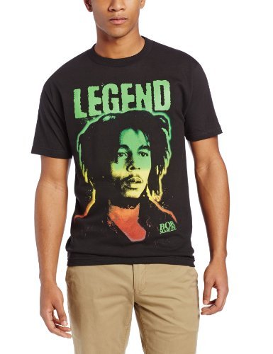 Zion Rootswear Men'S Bob Marley Legend Gradient T-Shirt, Black, Small [T-Shirt] (ONLINE ORDER ONLY)