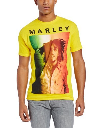 Zion Rootswear Men'S Bob Marley Original T-Shirt, Yellow, Large [T-Shirt] (ONLINE ORDER ONLY)