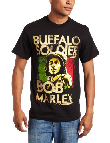 Zion Rootswear Men'S Marley Buffalo Soldier T-Shirt, Black, Small [T-Shirt] (ONLINE ORDER ONLY)