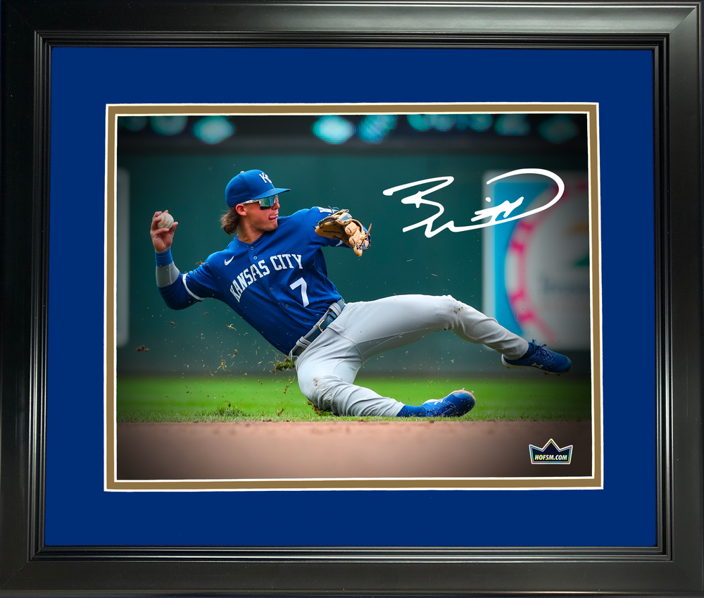 Framed Bobby Witt Jr. Kansas City Royals Facsimile Laser Engraved Signature Auto 11"x14" Baseball Photo HOFSM Holo (ONLINE ORDER ONLY)