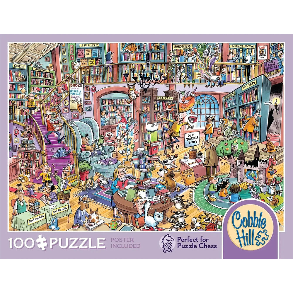 Bookshop Bedlam 100 Large Piece Jigsaw Puzzle Cobble Hill (ONLINE ORDER ONLY)