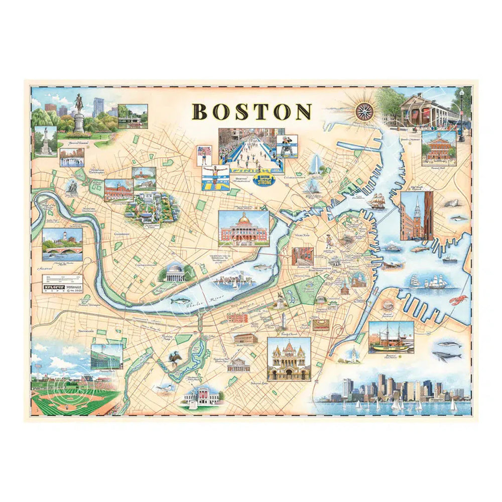 Boston 1000 Piece Jigsaw Puzzle Xplorer Maps (ONLINE ORDER ONLY)