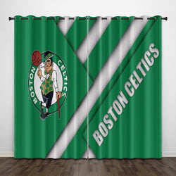 Boston Celtics Curtains Pattern Blackout Window Drapes (Online Order Only)