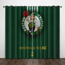 Boston Celtics Curtains Pattern Blackout Window Drapes (Online Order Only)