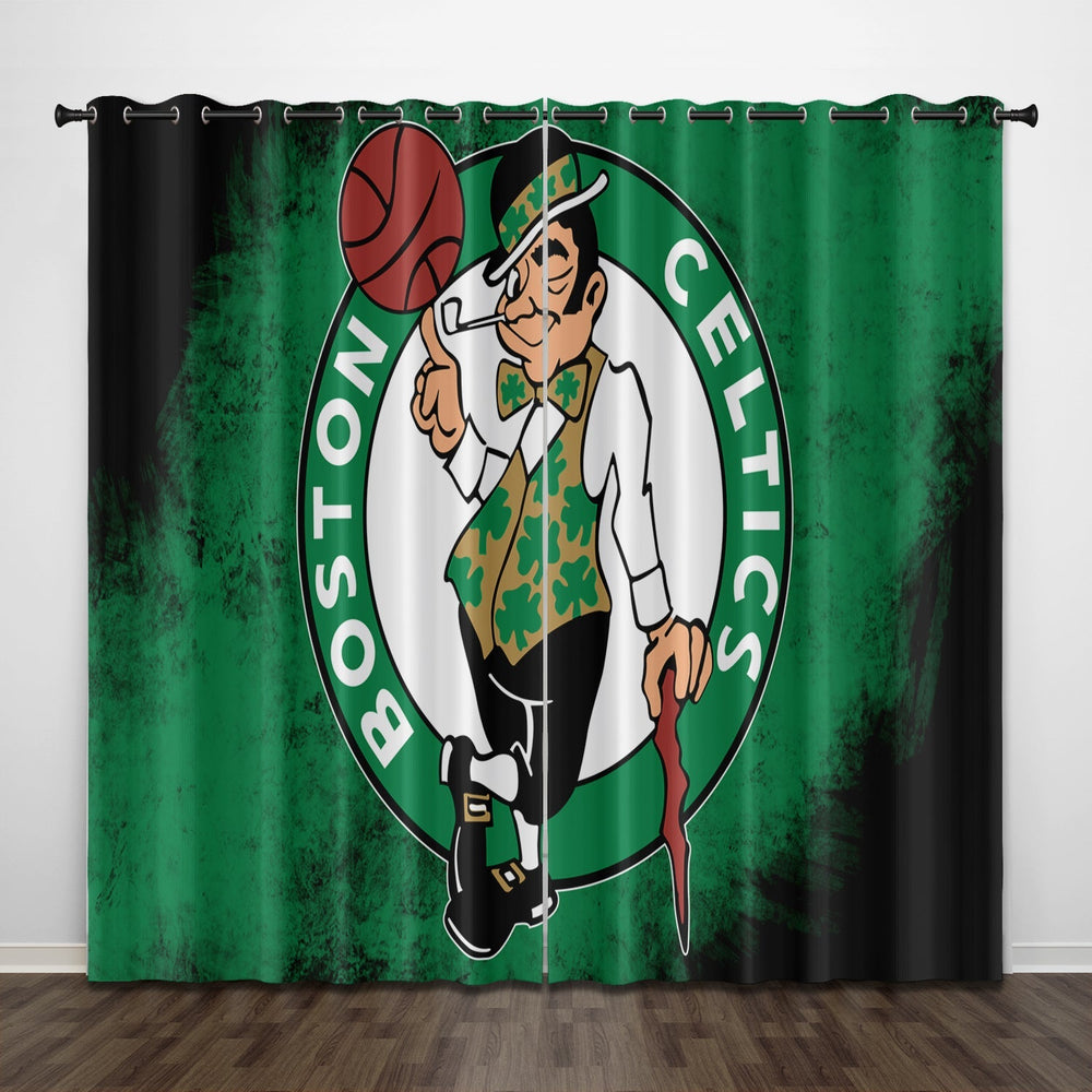Boston Celtics Curtains Kids Blackout Window Drapes (Online Order Only)