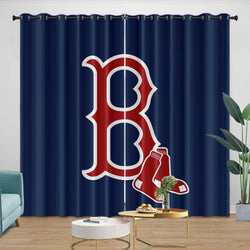 Boston Red Sox Curtains Blackout Window Drapes Room Decoration (Online Order Only)