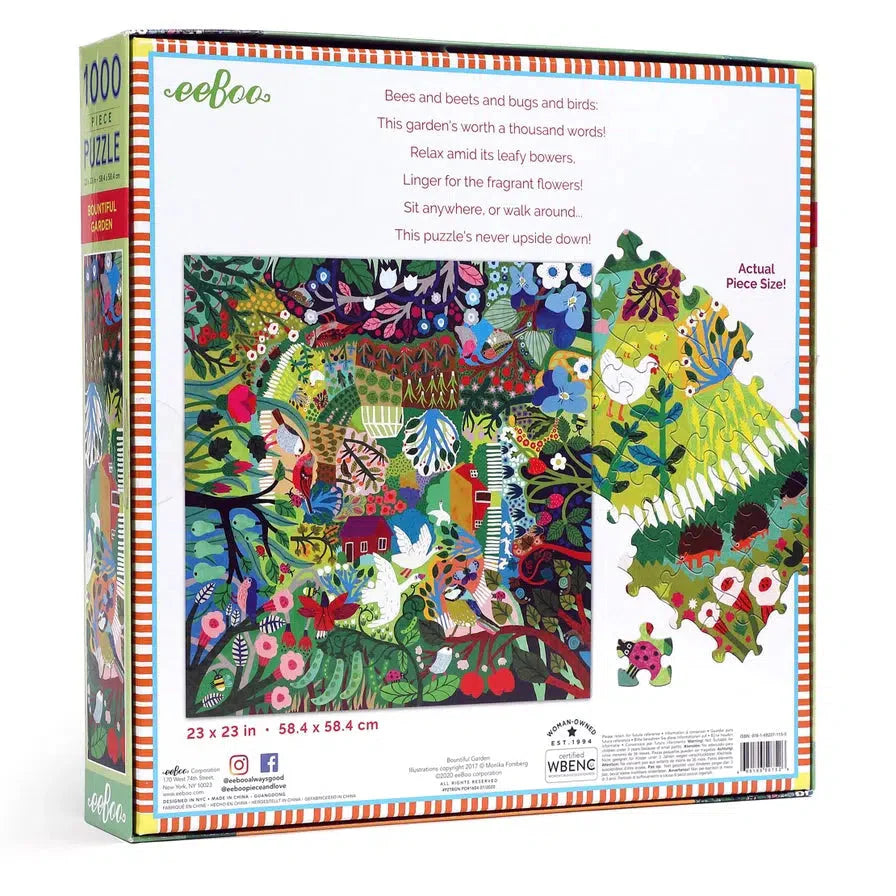 Bountiful Garden 1000 Piece Jigsaw Puzzle eeBoo (ONLINE ORDER ONLY)