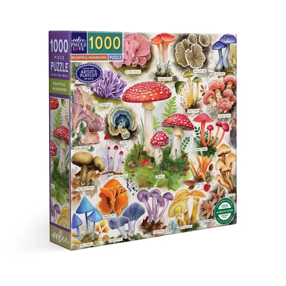 Bountiful Mushrooms 1000 Piece Jigsaw Puzzle eeBoo (ONLINE ORDER ONLY)