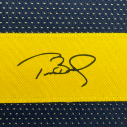 Framed Facsimile Autographed Tom Brady 35x39 Michigan Blue Reprint Laser Auto College Football Jersey (ONLINE ORDER ONLY)