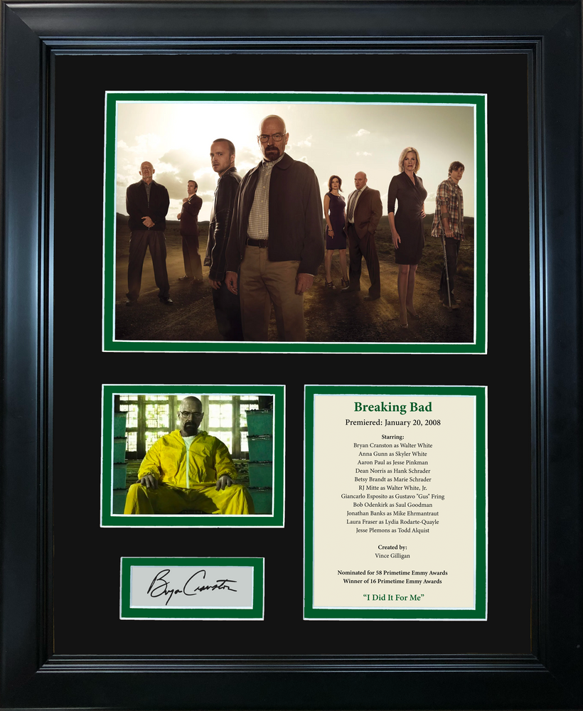 Framed Breaking Bad Walter White Bryan Cranston Facsimile Laser Engraved Signature Auto TV Series 11"x14" Photo Sig Collage (ONLINE ORDER ONLY)