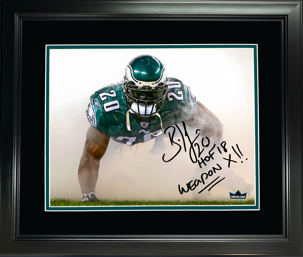 Framed Brian Dawkins  HOF 18 Weapon X  Facsimile Laser Engraved Signature Auto Philadelphia Eagles 11"x14" Football Photo HOFSM Holo (ONLINE ORDER ONLY)