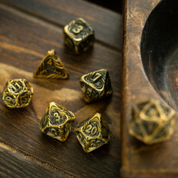 Briarbound Bronze Hollow Metal DND Dice Set (ONLINE ORDER ONLY)