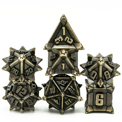 Warrior's Flail: Bronze - Metal RPG Dice Set (ONLINE ORDER ONLY)