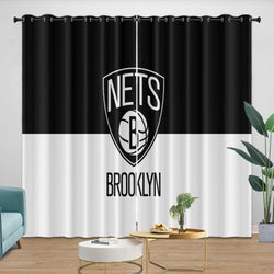 Brooklyn Nets Curtains Blackout Window Drapes Room Decoration (Online Order Only)