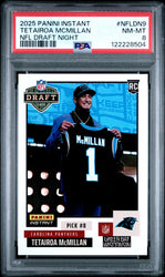 Graded 2025 Panini Instant Tetairoa McMillan #NFLDN9 NFL Draft Night Rookie RC Football Card PSA 8 Near Mint (ONLINE ORDER ONLY)