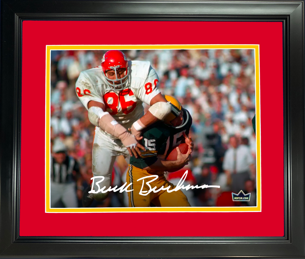 Framed Buck Buchanan Kansas City Chiefs Facsimile Laser Engraved Signature Auto 11"x14" Football Photo HOFSM Holo (ONLINE ORDER ONLY)