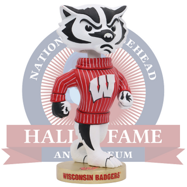 Bucky Badger Wisconsin Badgers Mascot Gold Base Bobblehead (ONLINE ORDER ONLY)