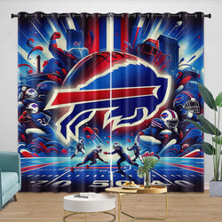 Buffalo Bills Curtains Blackout Window Drapes Room Decoration (Online Order Only)