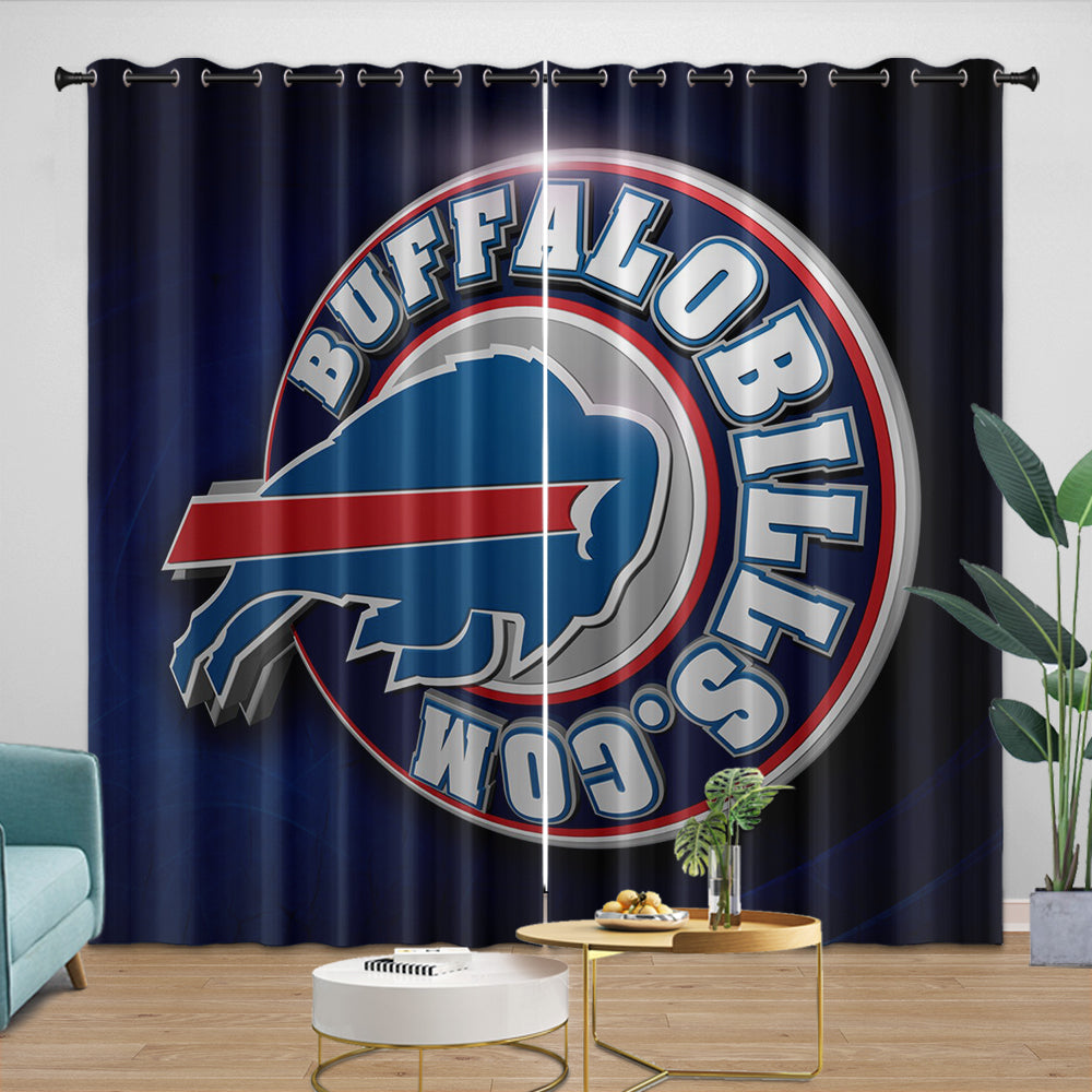 Buffalo Bills Curtains Blackout Window Drapes Room Decoration (Online Order Only)