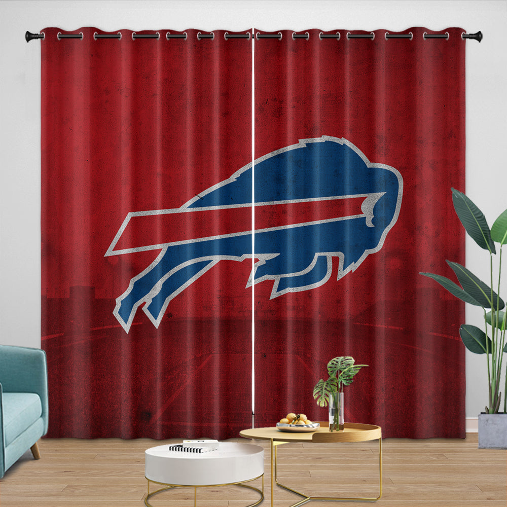 Buffalo Bills Curtains Blackout Window Drapes Room Decoration (Online Order Only)