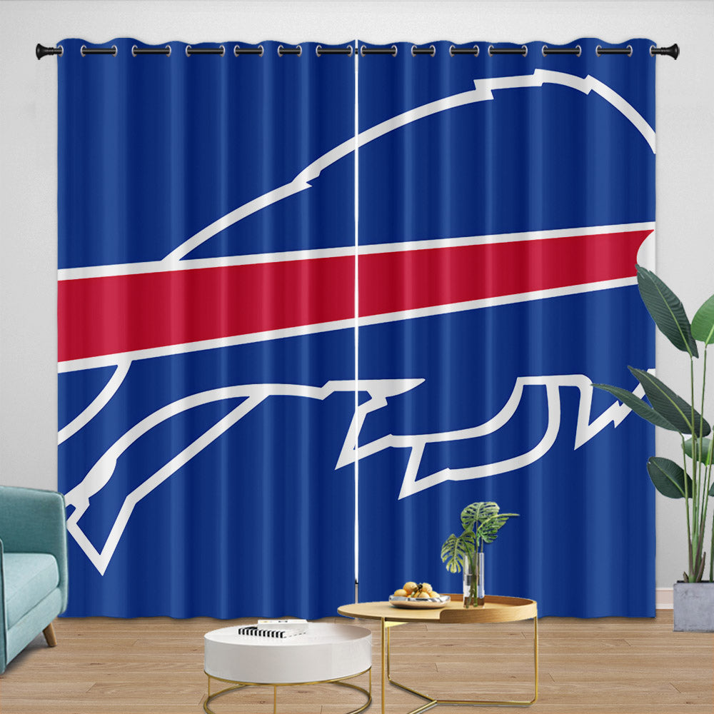 Buffalo Bills Curtains Blackout Window Drapes Room Decoration (Online Order Only)