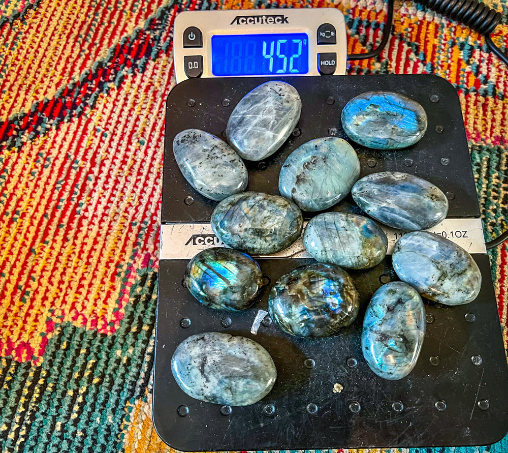 Bulk BLUE Labradorite PalmStone, 1 Lb Bulk Labradorite Crystal Palms (ONLINE ORDER ONLY)