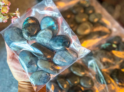 Bulk BLUE Labradorite PalmStone, 1 Lb Bulk Labradorite Crystal Palms (ONLINE ORDER ONLY)