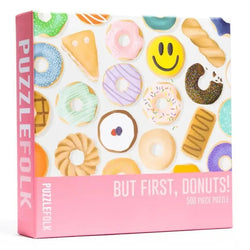 But First, Donuts! 500 Piece Jigsaw Puzzle PuzzleFolk (ONLINE ORDER ONLY)