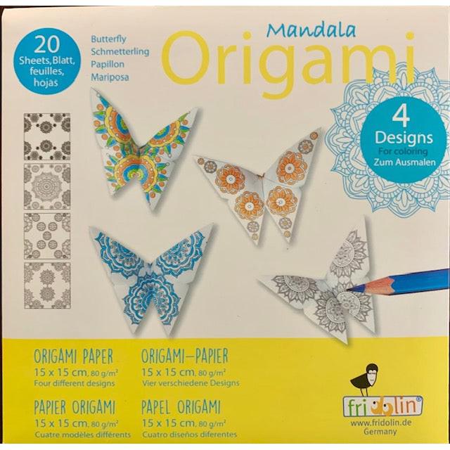 Butterfly Mandala Coloring Origami Kit Fridolin (ONLINE ORDER ONLY)