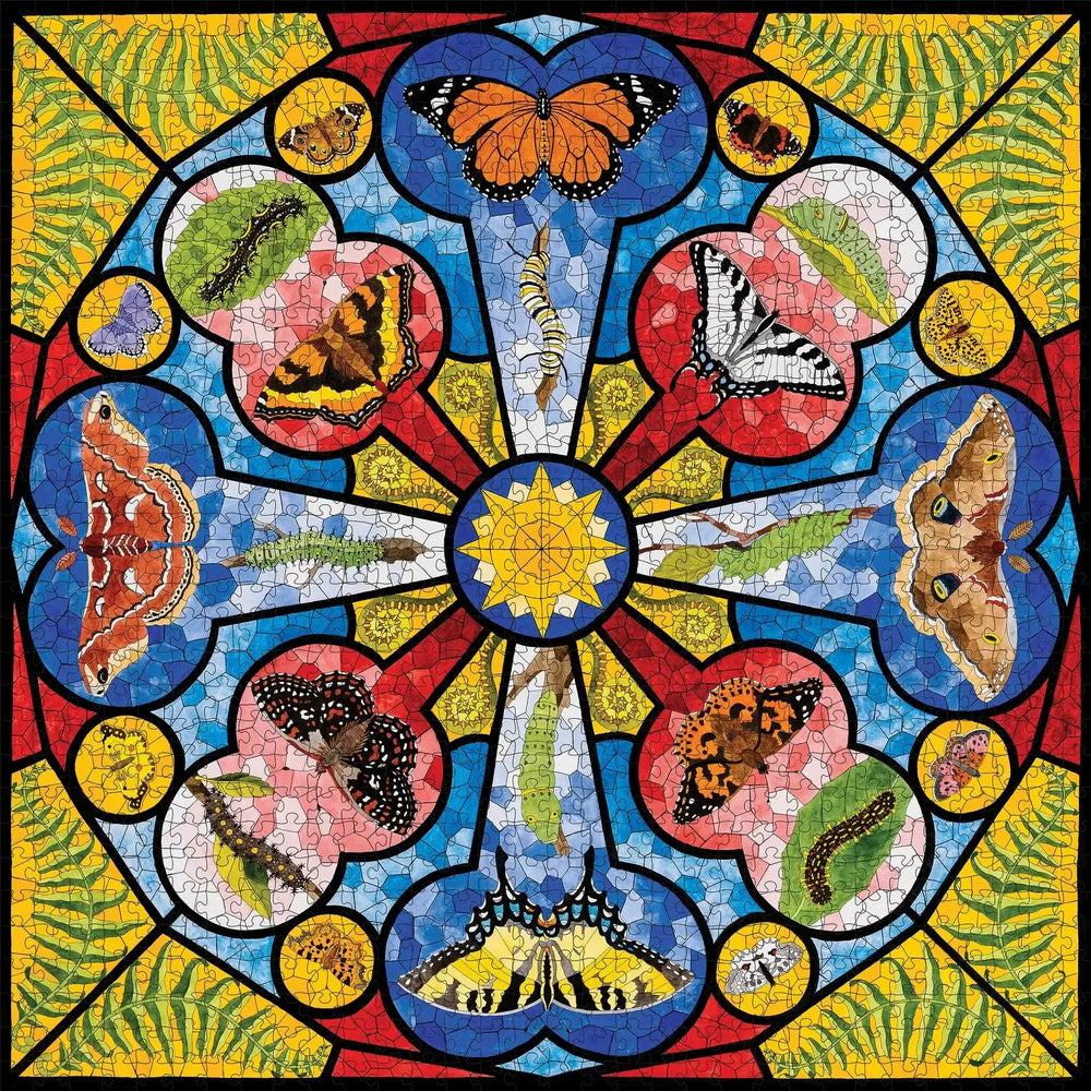 Butterfly Rose Window 1000 Piece Jigsaw Puzzle Pomegranate (ONLINE ORDER ONLY)