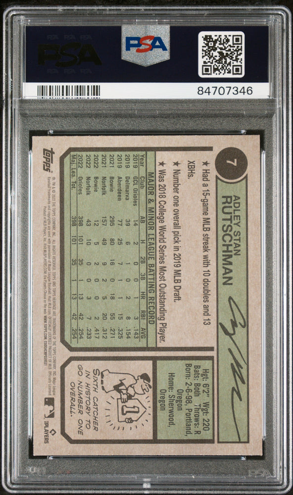 2023 TOPPS HERITAGE ADLEY RUTSCHMAN  #7 - PSA 10 (Online Order Only)