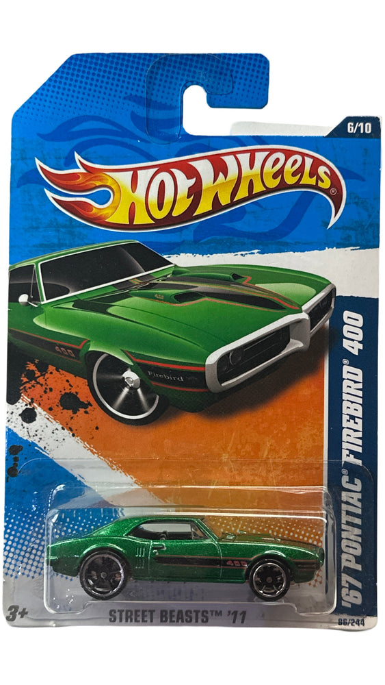 Hot Wheels Street Beasts 11 Green 67 Pontiac Firebird 400 Car 86/244 (Online Order Only)