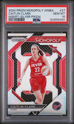 Graded 2024 Panini Prizm Monopoly WNBA Caitlin Clark #27 Silver Prizm Rookie RC Basketball Card PSA 10 Gem Mint (ONLINE ORDER ONLY)