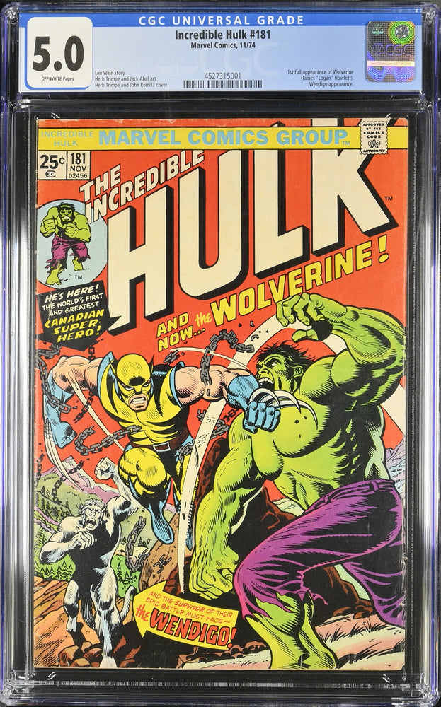 Incredible Hulk #181 (11/74) Graded CGC 5 (Online Order Only)