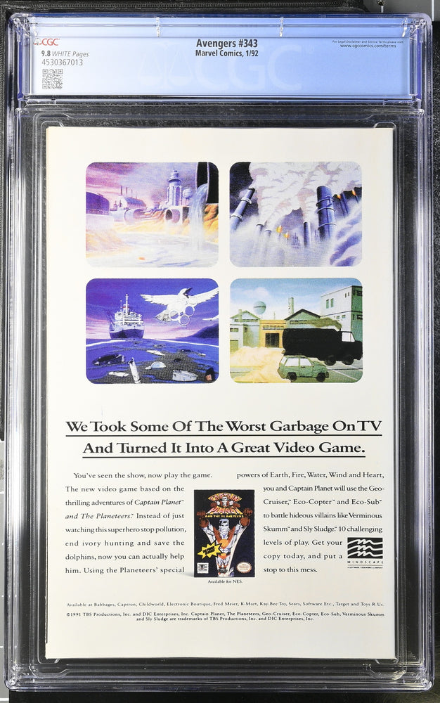 Avengers #343 (1/92) Graded CGC 9.8 (Online Order Only)