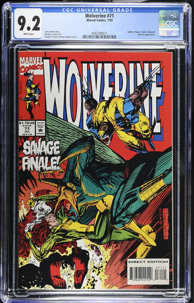 Wolverine #71 (7/93) Graded CGC 9.2 (Online Order Only)
