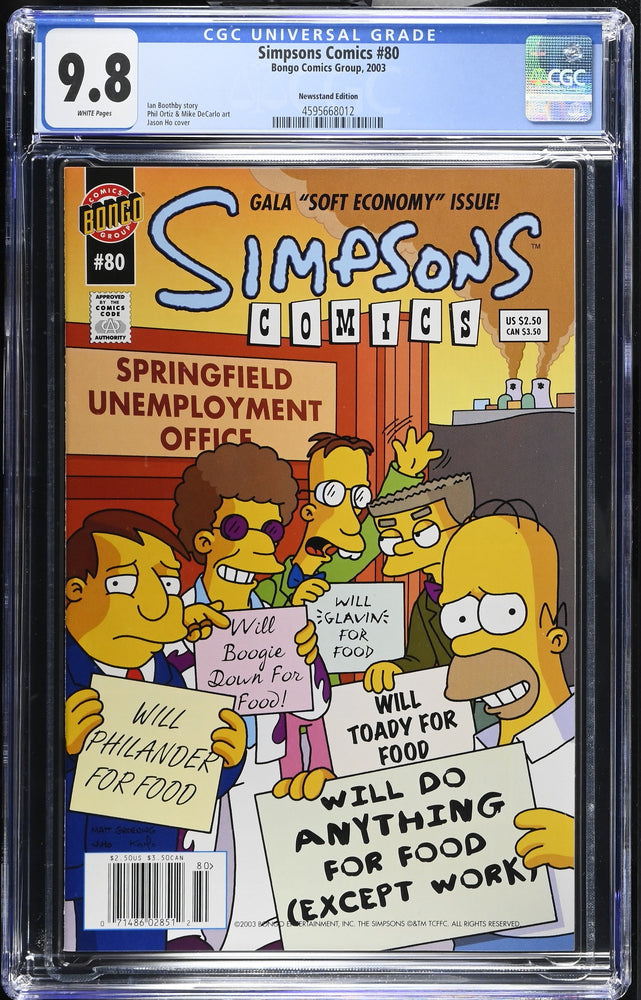 Simpsons Comics #80 (2003) Graded CGC 9.8 Newsstand Edition (Online Order Only)