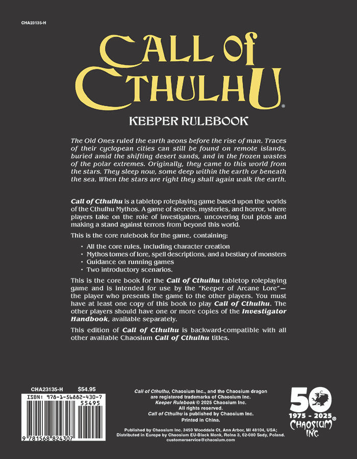 Call of Cthulhu: Chaosium's 50th Anniversary Slipcase Set (ONLINE ORDER ONLY)
