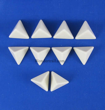 CHX29031 White Blank Dice with No Pips D4 16mm (5/8in) Pack of 10 (ONLINE ORDER ONLY)