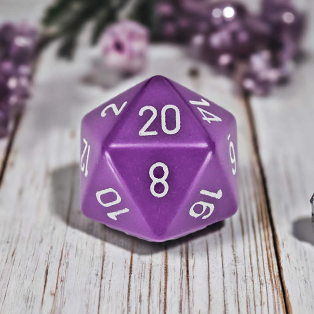 CHXXQ2007 Purple Opaque Die White Numbers D20 34mm (1.34in) Pack of 1 (ONLINE ORDER ONLY)