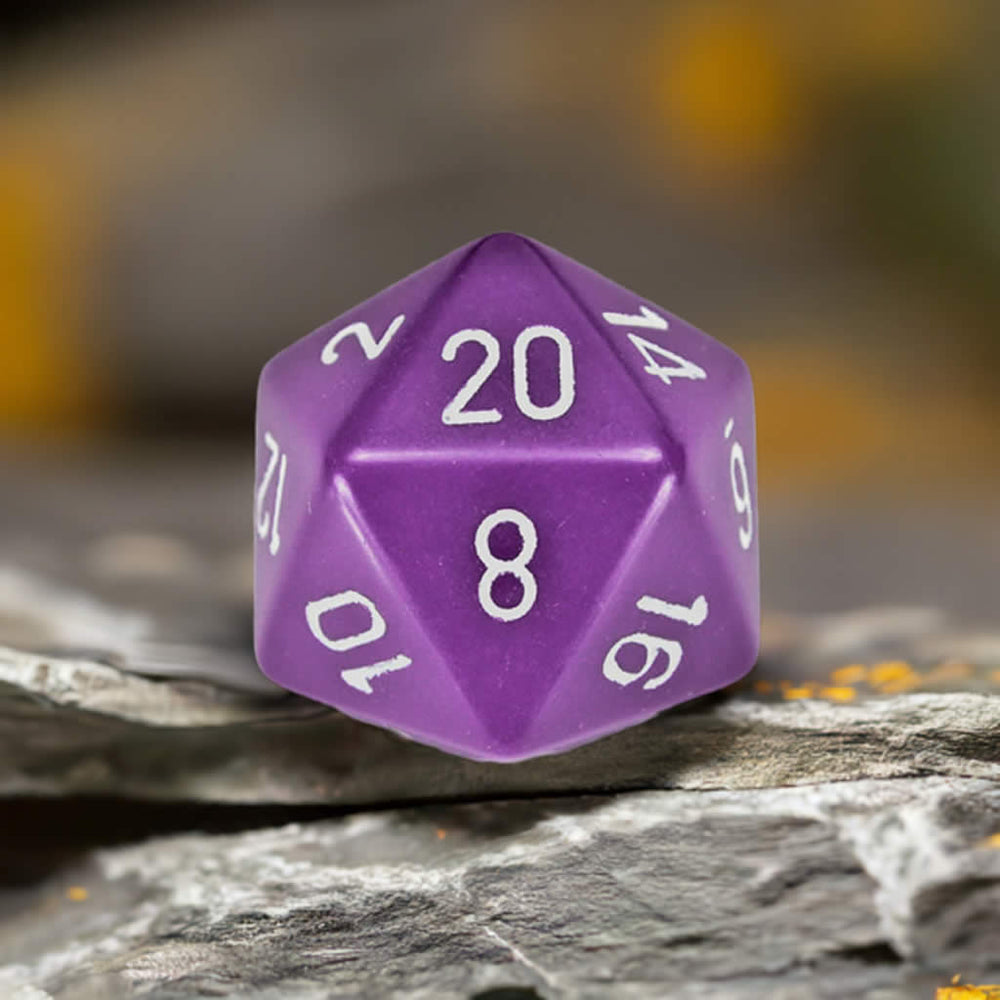 CHXXQ2007 Purple Opaque Die White Numbers D20 34mm (1.34in) Pack of 1 (ONLINE ORDER ONLY)